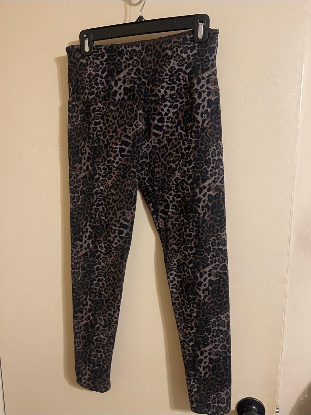 Girls' Leopard Print Leggings - Black/Brown